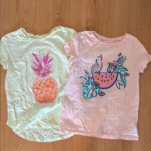 GAP Kids Short Sleeve Tees - Pineapple Yellow & Watermelon Pink